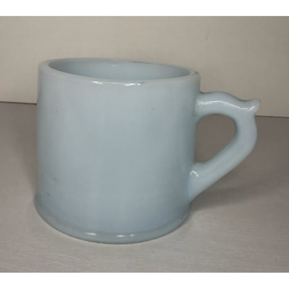 Antique Blue 1920's Milk Glass Shaving Mug Cup Unmarked